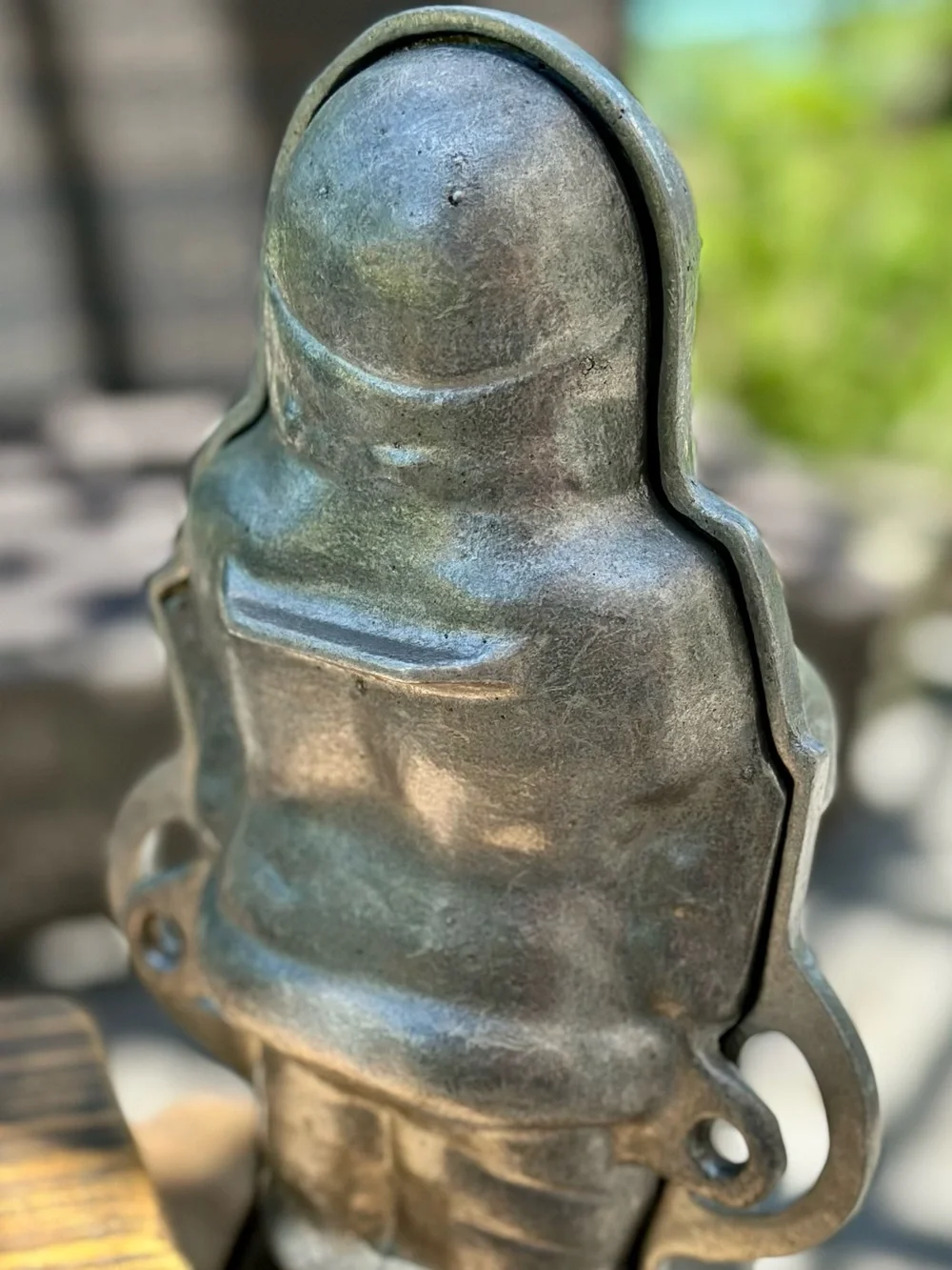 Vintage 12 inch Cast Aluminum Santa Cake Mold Hello Kiddies Christmas Bakeware